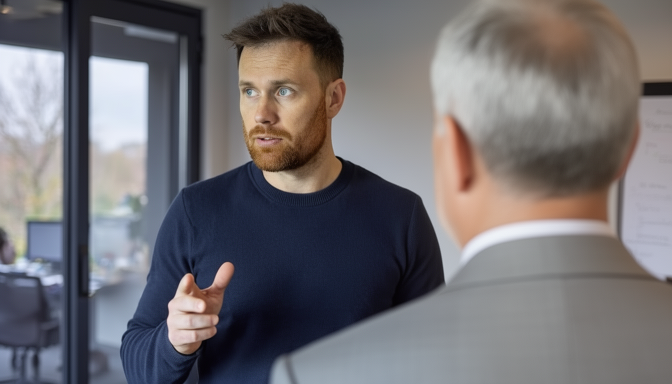 Tom Pearson in conversation with a business founder